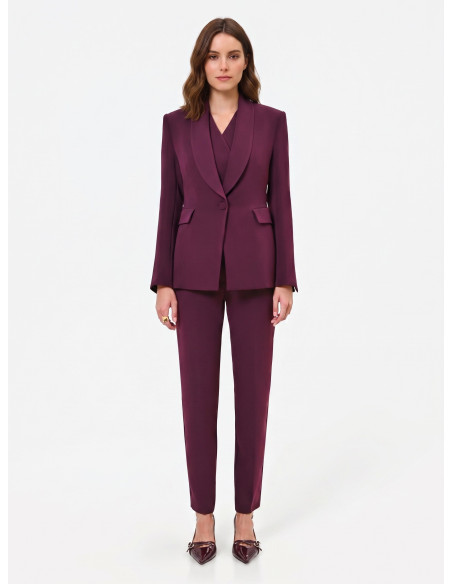 Rinascimento Crepe Single-Breasted Pinstriped Studio Jacket
