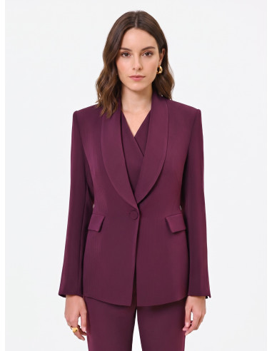 Rinascimento Crepe Single-Breasted Pinstriped Studio Jacket