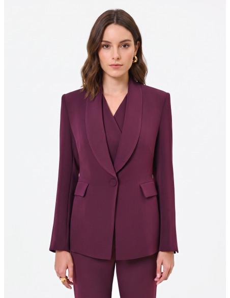Veste de bureau à une poitrine, à rayures, en crêpe « Rinascimento »