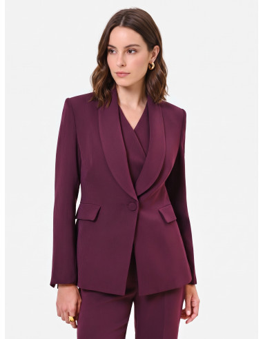 Rinascimento Crepe Single-Breasted Pinstriped Studio Jacket