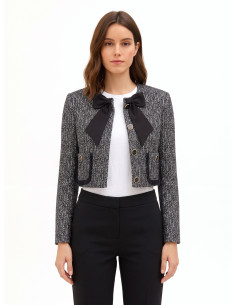Veste courte en tweed avec nœud et épaulettes « Rinascimento »
