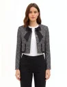 Giacca Corta In Tweed Con Fiocco E Spalline Rinascimento
