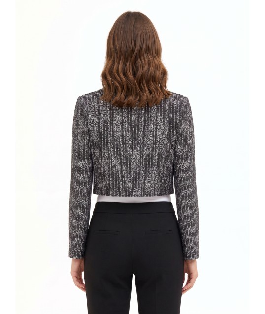 Giacca Corta In Tweed Con Fiocco E Spalline Rinascimento