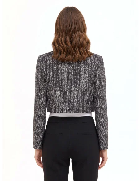 Giacca Corta In Tweed Con Fiocco E Spalline Rinascimento