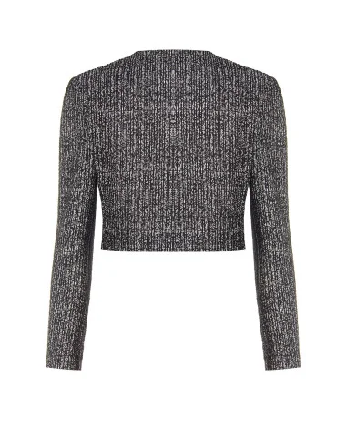 Giacca Corta In Tweed Con Fiocco E Spalline Rinascimento