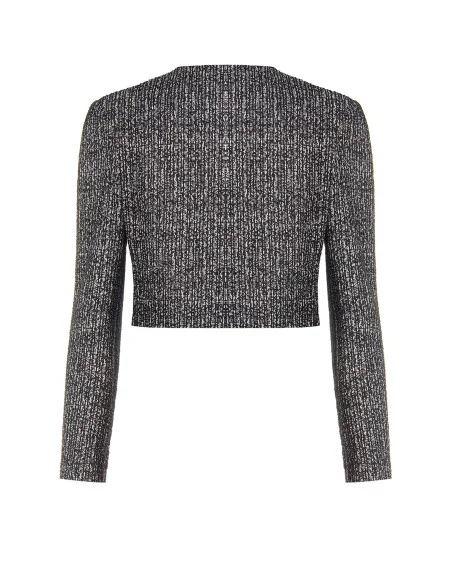 Short Tweed Jacket with Bow and Straps by Rinascimento