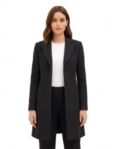 Manteau mi-long cintré en drap avec revers de style Rinascimento