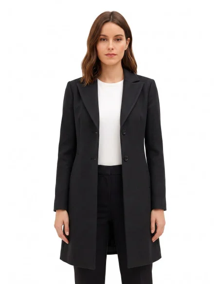 Cappotto Medio Sfiancato In Panno Con Rever Rinascimento