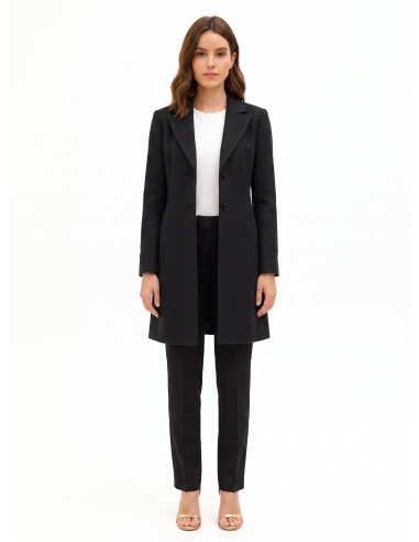 Cappotto Medio Sfiancato In Panno Con Rever Rinascimento