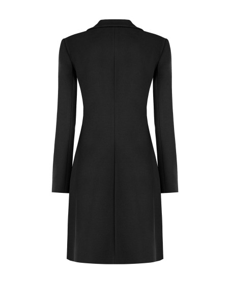 Mid-length, fitted wool coat with a Rinascimento-style lapel