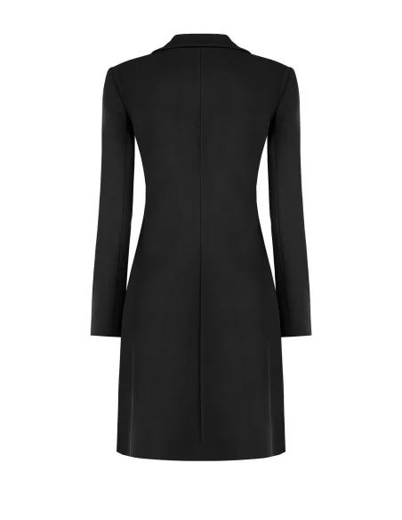 Mid-length, fitted wool coat with a Rinascimento-style lapel