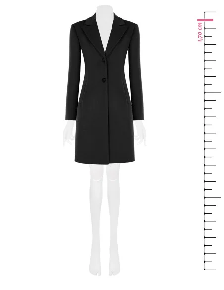 Manteau mi-long cintré en drap avec revers de style Rinascimento