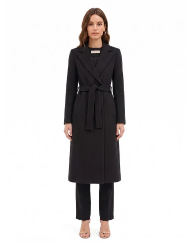 Cappotto In Panno Linea Dritta Con Cintura Abbinata Rinascimento