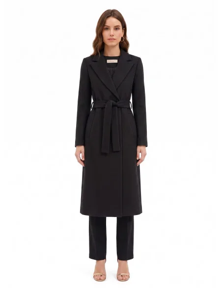 Cappotto In Panno Linea Dritta Con Cintura Abbinata Rinascimento