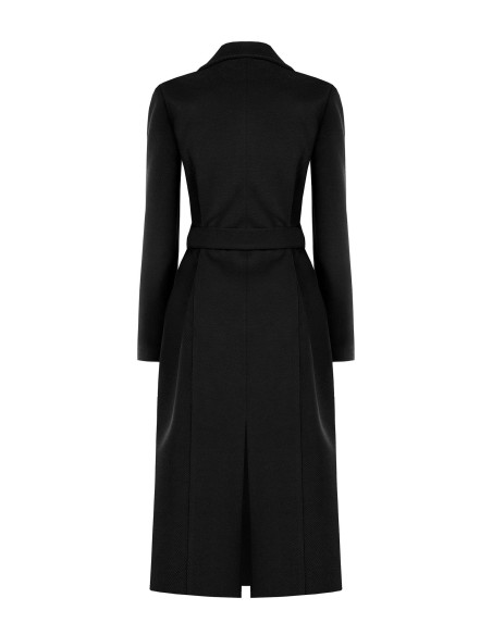 Straight-cut wool coat with matching belt – Rinascimento collection