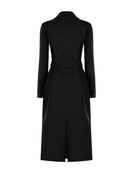 Straight-cut wool coat with matching belt – Rinascimento collection