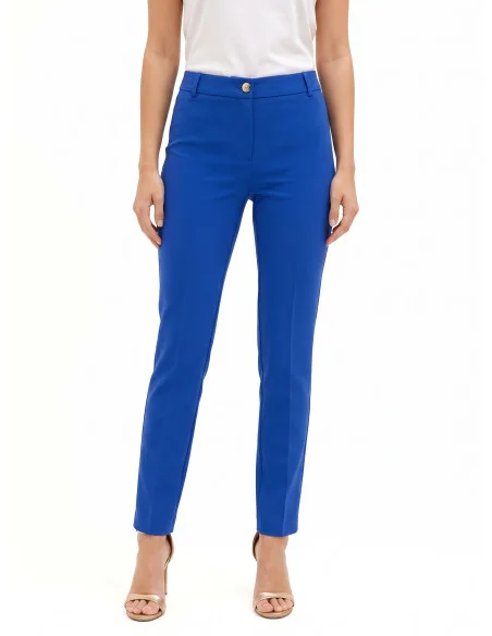 Pantaloni A Sigaretta In Tessuto Tecnico Con Bottone Logo Rinascimento