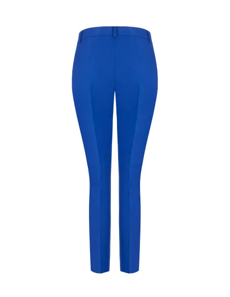 Cigarette-style trousers in technical fabric with a Rinascimento logo button