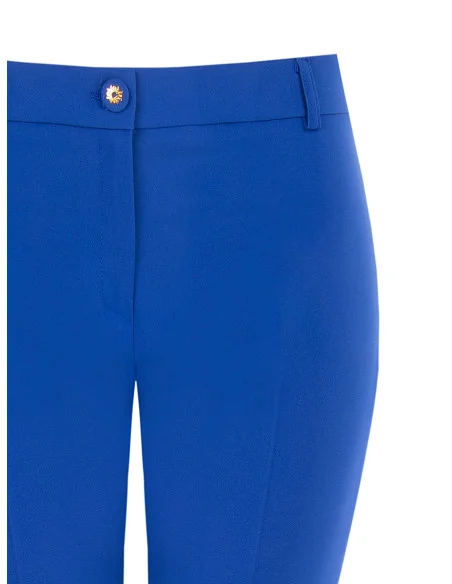 Cigarette-style trousers in technical fabric with a Rinascimento logo button