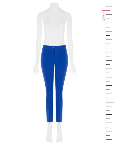 Cigarette-style trousers in technical fabric with a Rinascimento logo button