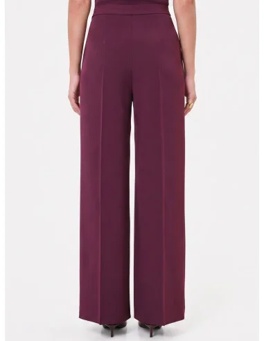 Pantaloni Studio Palazzo Gessati In Crepe Rinascimento
