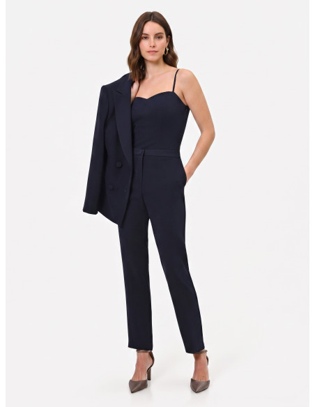 Studio Straight-Leg Pinstriped Trousers in Rinascimento Crepe