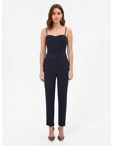 Pantaloni Studio Dritti Gessati In Crepe Rinascimento
