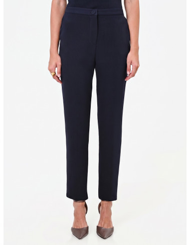 Pantalon droit à rayures Studio, en crêpe Rinascimento