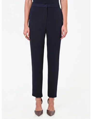 Pantalon droit à rayures Studio, en crêpe Rinascimento