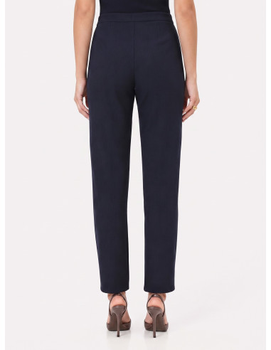 Pantaloni Studio Dritti Gessati In Crepe Rinascimento