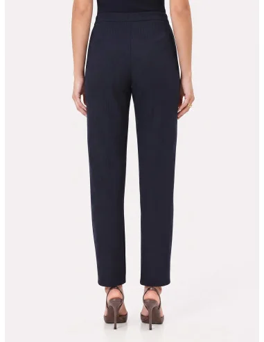 Pantaloni Studio Dritti Gessati In Crepe Rinascimento