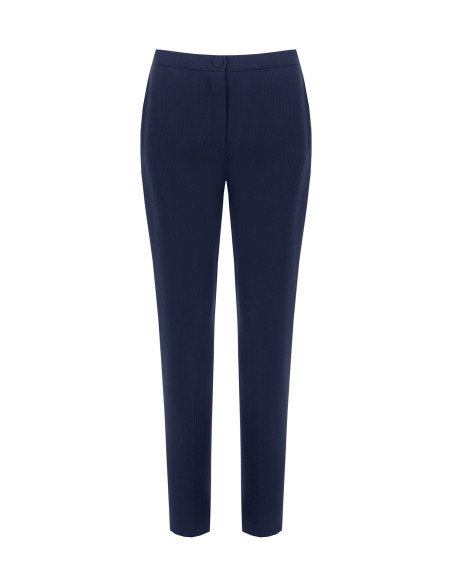 Pantaloni Studio Dritti Gessati In Crepe Rinascimento