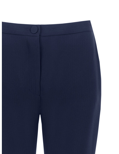 Pantaloni Studio Dritti Gessati In Crepe Rinascimento