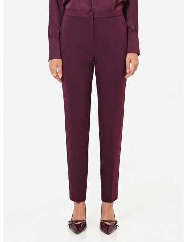 Pantaloni Studio Dritti Gessati In Crepe Rinascimento