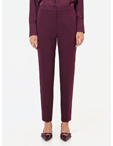 Pantaloni Studio Dritti Gessati In Crepe Rinascimento