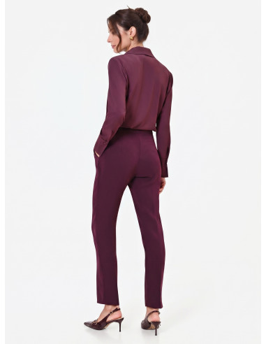 Pantaloni Studio Dritti Gessati In Crepe Rinascimento