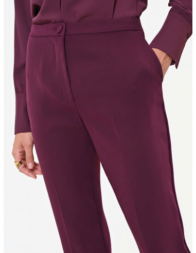 Pantaloni Studio Dritti Gessati In Crepe Rinascimento