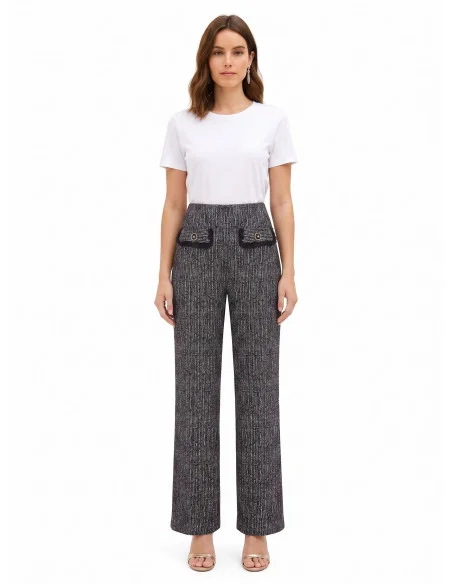 Pantalon à jambes larges en tweed « Rinascimento »