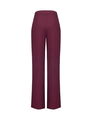 Pantaloni A Gamba Larga In Tessuto Tecnico Con Risvolto In Vita E Fibbia Rinascimento