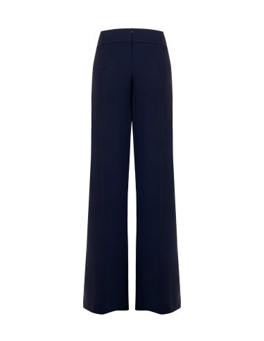 Cadi-fabric palazzo trousers with a turned-up waistband and ‘Rinascimento’ jewelled detail