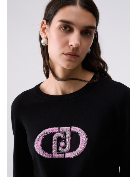 Liu Jo Sweater with Monogram Logo - Vestiti Firmati Life Smiles