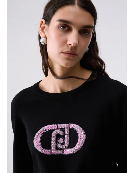 Maglia Con Logo Monogram Liu Jo