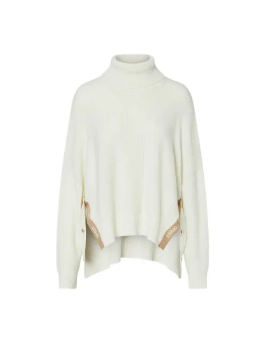 Wool-Blend Turtleneck with Buttons Liu Jo