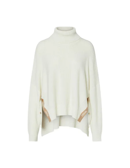 Wool-Blend Turtleneck with Buttons Liu Jo