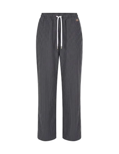 Pinstriped Trousers With Lace Insert Liu Jo
