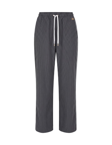 Pantalon rayé avec empiècement en dentelle Liu Jo