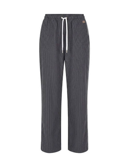 Pantalon rayé avec empiècement en dentelle Liu Jo