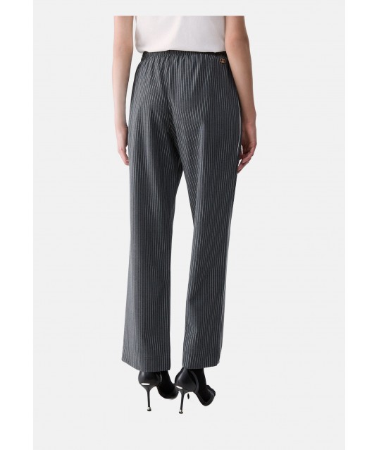 Pantalon à rayures avec empiècement en dentelle Liu Jo