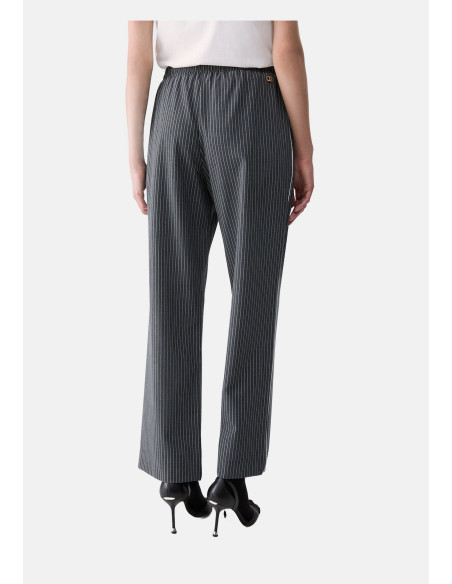 Pantalon rayé avec empiècement en dentelle Liu Jo