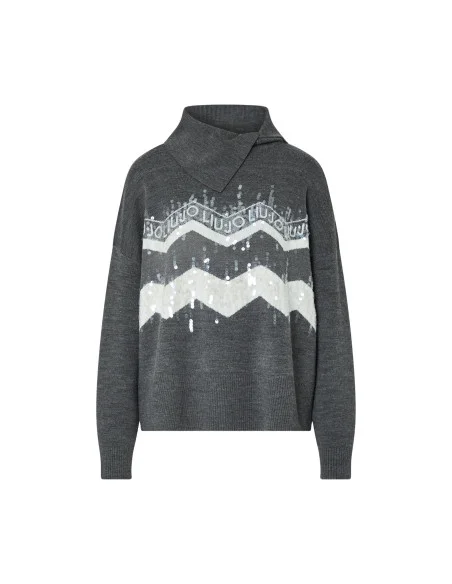 Pull jacquard en laine mélangée Liu Jo